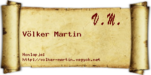 Völker Martin névjegykártya